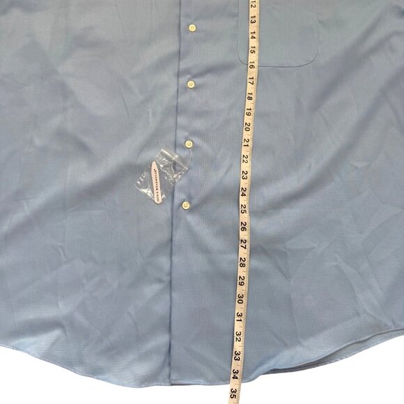 Pronto Uomo Men Size 19 Executive Fit Dress Shirt 2-Ply Cotton Non-Iron Blue NEW - Picture 4 of 7